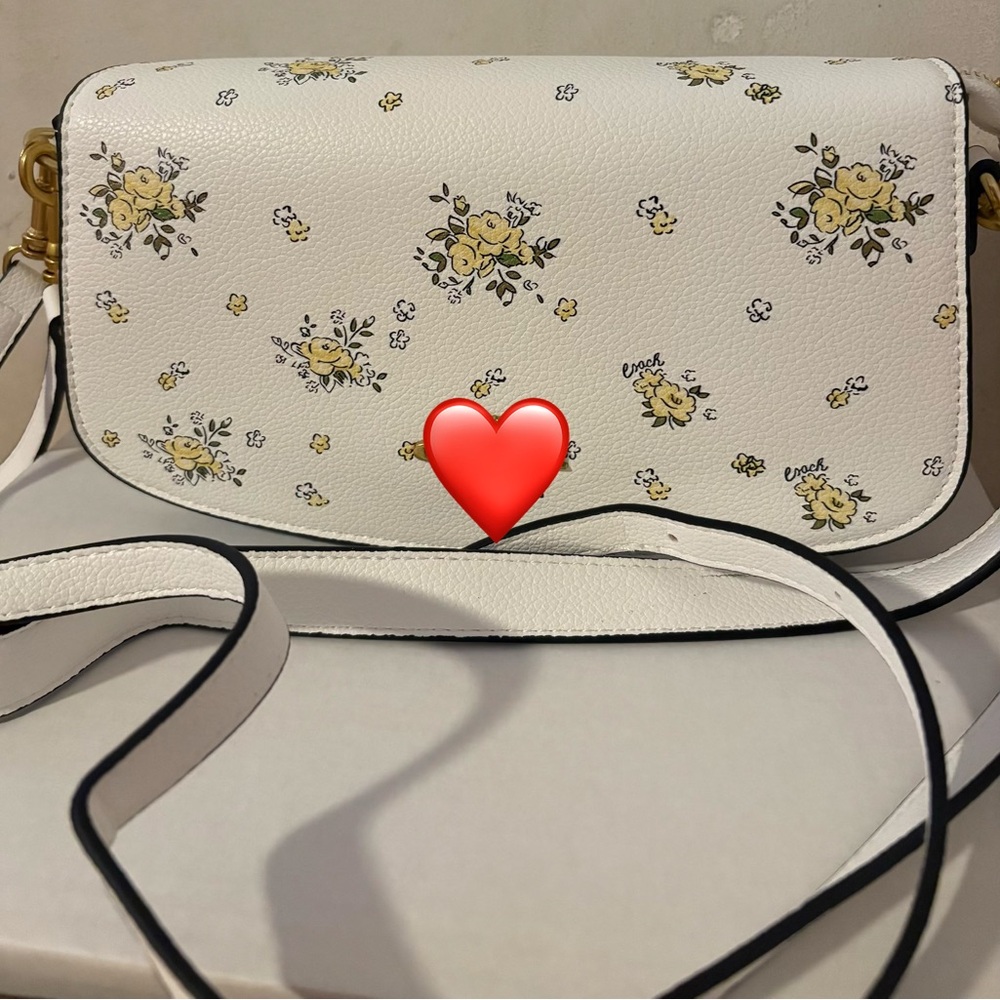 White Floral Crossbody Bag - Small Shoulder Purse